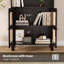 Bibliothèque avec portes en rotin, 5 tablettes de rangement en bois-117876414