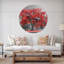 Grand arbre rouge le jour de brouillard - horloge murale moderne-34141260