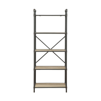 Antique Oak & Sandy Gray Finish Bookshelf