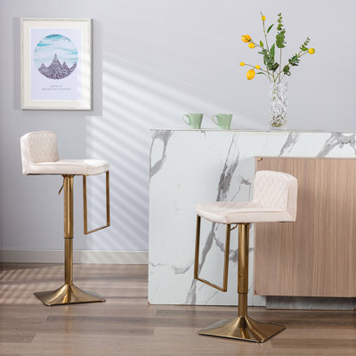 Tabouret pivotant à hauteur réglable Aldegonde Zariyah