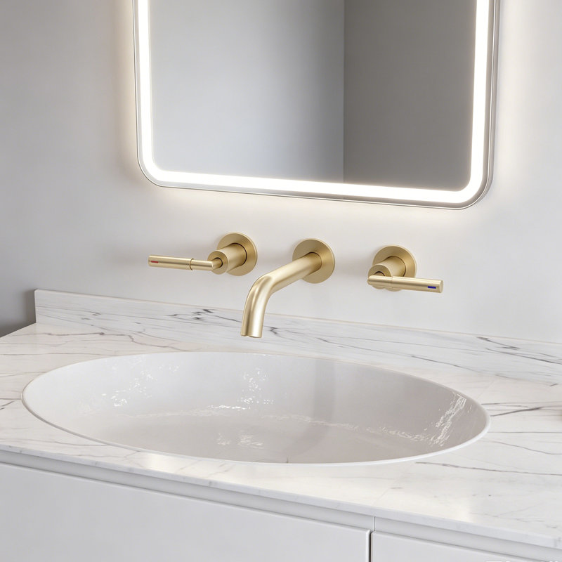 2-handle Bathroom Faucet, Brushed Gold