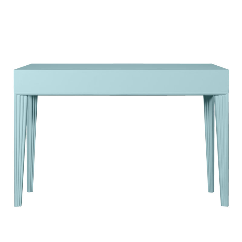 Barcelona Solid Wood Writing Desk, Turquoise