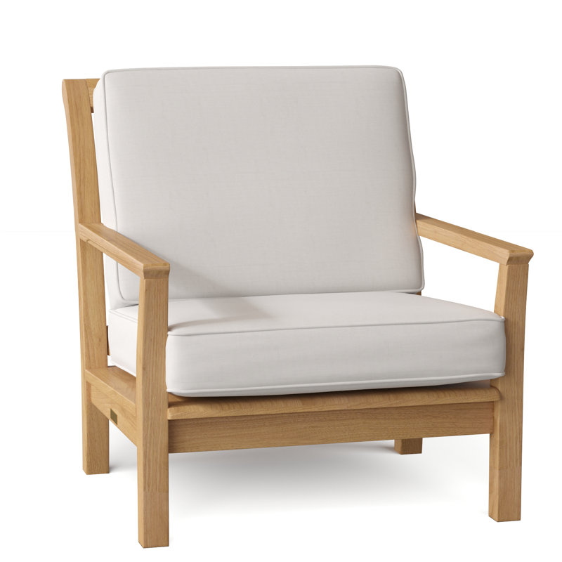 Chelsea Outdoor Teak Lounge Chair, Sailcloth Salt