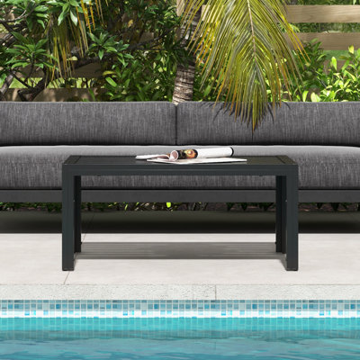 Natteal Rectangular Metal Outdoor Coffee Table , 101.5cm cm W 61cm cm D
