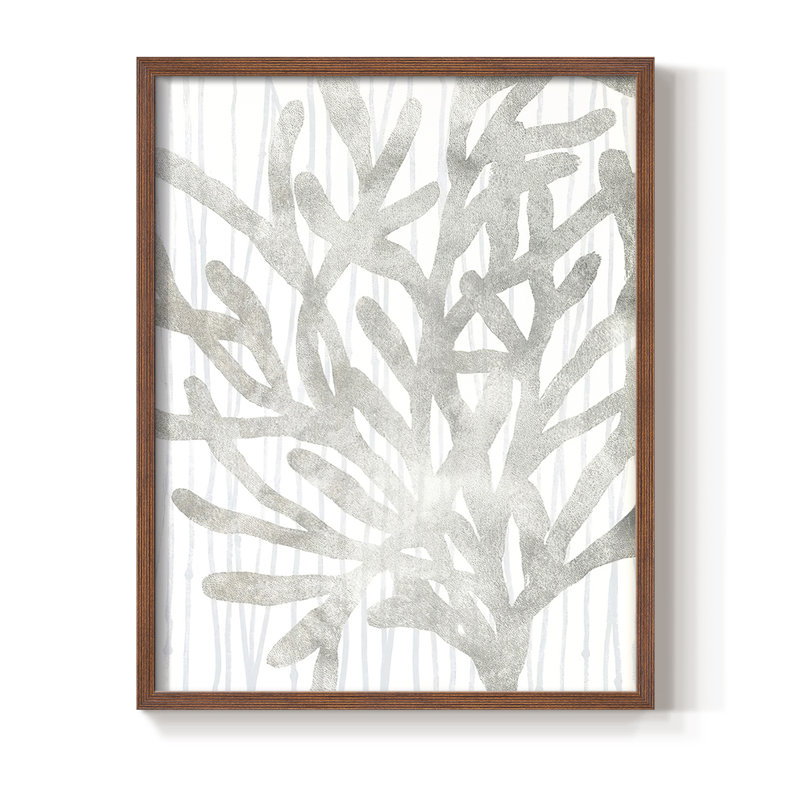«Quiet Coral III», reproduction encadrée - bois massif, Brun, H 10 po x l 8 po