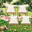 Chaises de patio confort rembourrées, salle à manger d'extérieur moderne en bois d'acacia