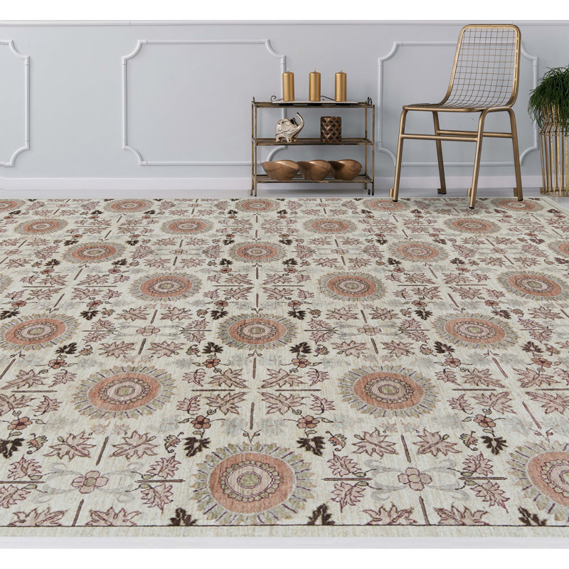 Ziegler Hand-Knotted High-Quality Ivory Area Rug