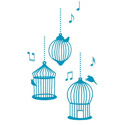 Décalcomanie murale cages d’oiseaux de chanson