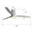 52 Inch Indoor Flush Mount Ceiling Fan With 3 Solid Wood Blades Remote Control Reversible DC Motor With Led Light