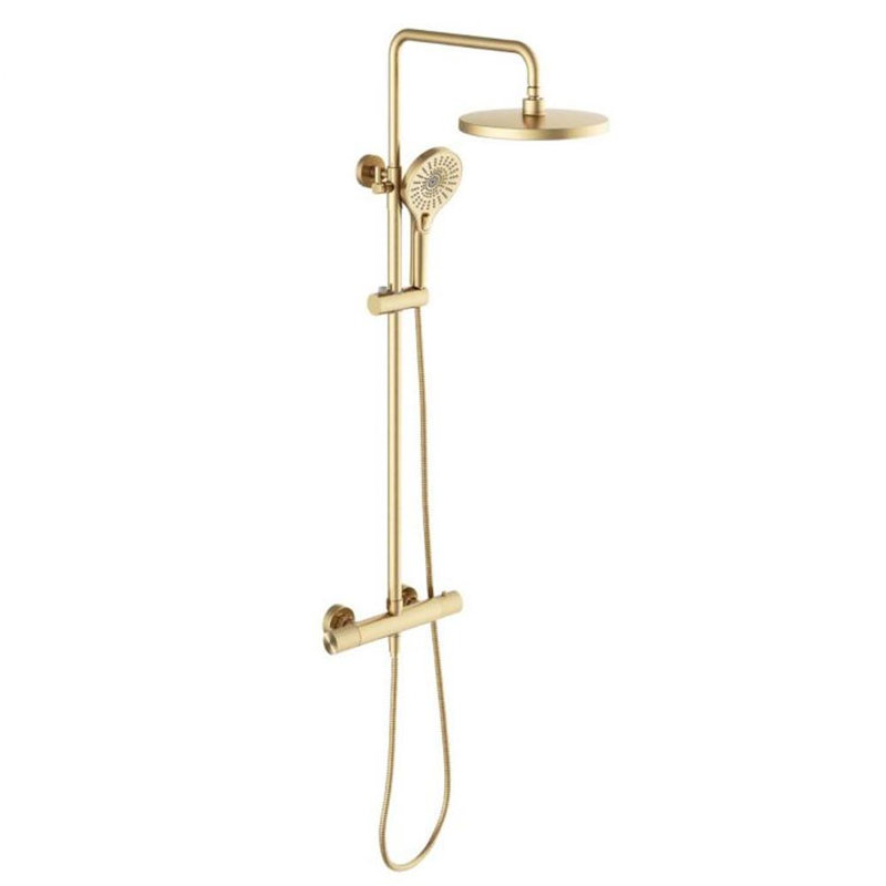 Madrid Exposed Thermostatic Shower Pack - Gold, Gold
