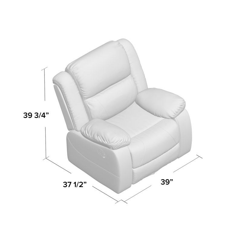 Anavia Faux Leather Swivel Recliner, Black