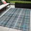Tapis extérieur lavable antidérapant à carreaux bleu sarcelle 5 pi x 8 pi