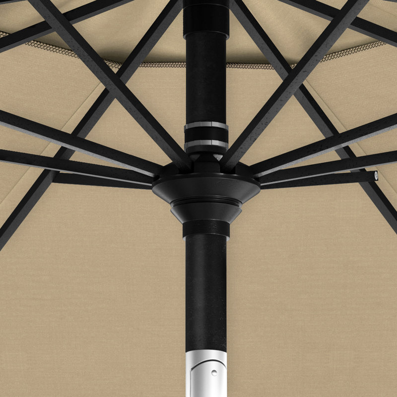 Parasol de marché 6 pi Jelinek, Stone Black, Toile Sunbrella® beige antique