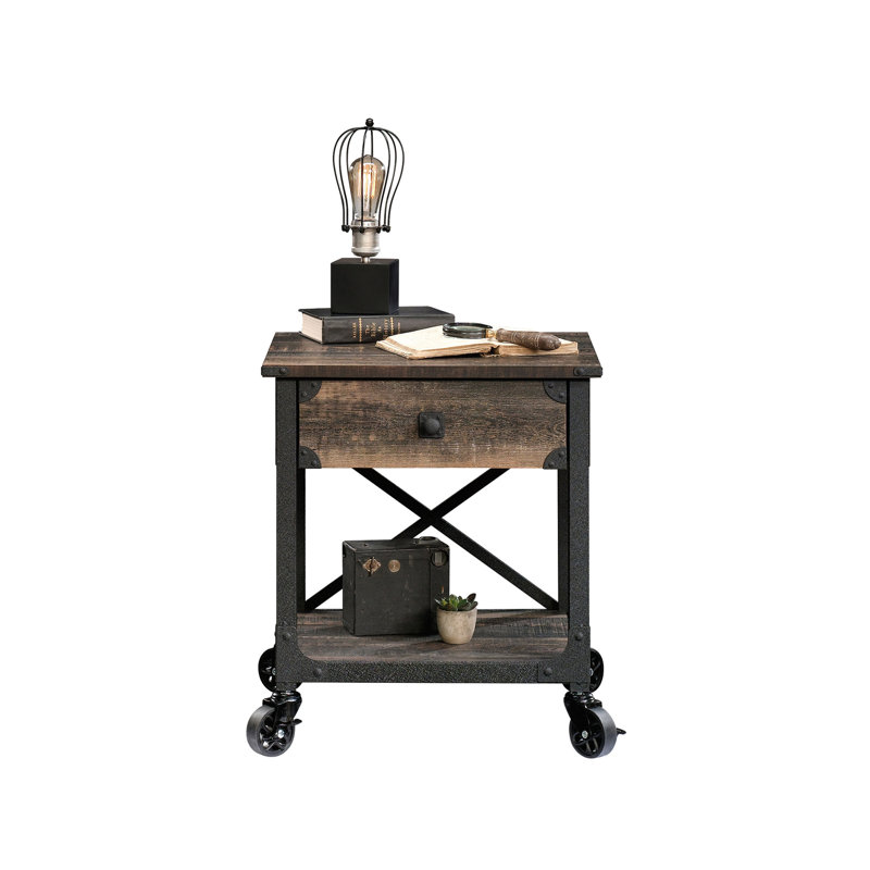 Side Table, Brown Finish