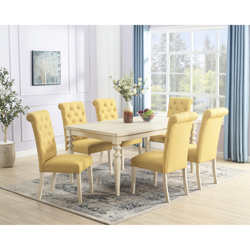 7 Tables et chaises: rectangulaire, brun, fabrication supérieure, 6 chaises Vigor, brun beige