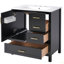 Ensemble de meuble-lavabo avec lavabo 30 po, armoire de rangement pour salle de bain avec porte à fermeture douce, 3 tiroirs à fermeture douce et plateau amovible, structure en bois massif-117193318-117193321