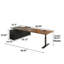 Bureau de direction réglable en hauteur en bois massif brun et noir de 62,99 po-716570373