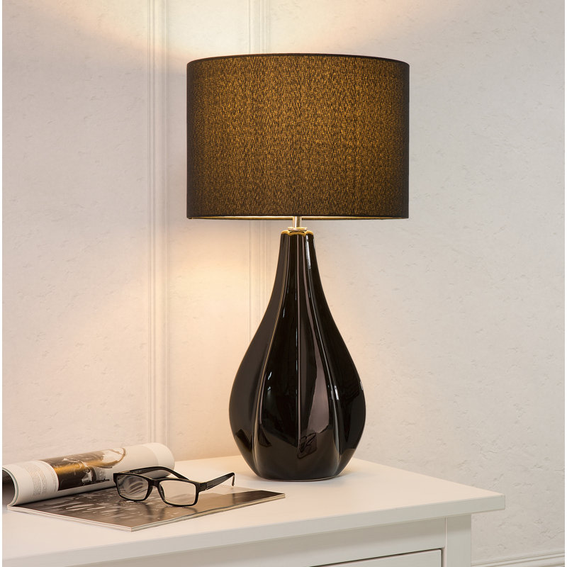 Porcelain Table Lamp, Black