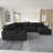 Storage U-Shaped Sectional Corner Sofa With Two Ottomans-1872039473