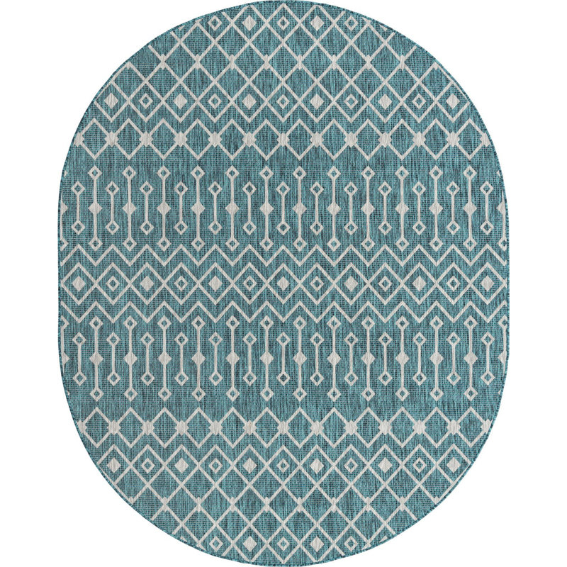 Outdoor Preen Area Rug Tidal Color, Oval 7'10" x 10'