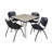 Kee Square Breakroom Table Top, 4 M Stack Chairs-2007604520-2007604523