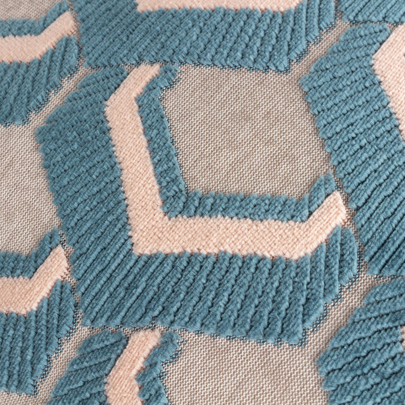 Ledbury Geometric Square Throw Cushion, Teal