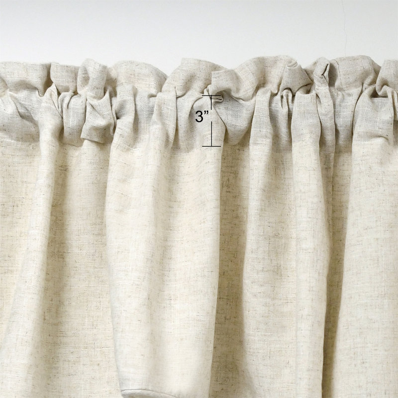 Linen Scalloped 60'' Window Valance, Natural