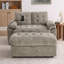 Double canapé inclinable avec port de charge USB et repose-pieds de rangement-180296352