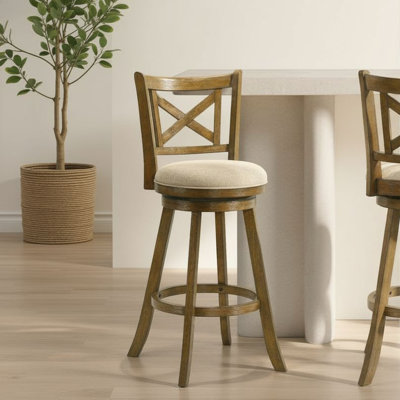 Tabouret de bar pivotant en bois Kodi