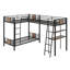 Lit superposé en L avec lit mezzanine simple avec bureau et tablette