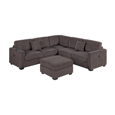 Sectional sofa with footstool