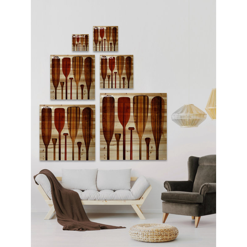 Paddles par Parvez Taj - reproduction de photo sur bois, H 18 po x l 18 po