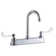 8" Centerset with Exposed Deck Faucet with 4" Gooseneck Spout 4" Wristblade Handles Chrome