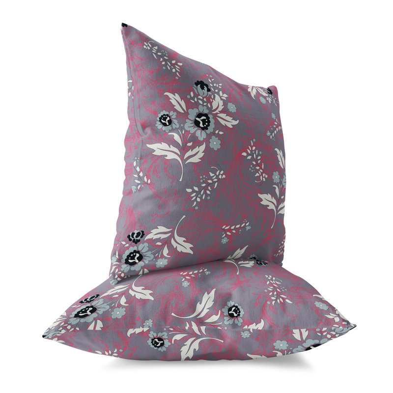 Meadow Strokes Floral Reversible Throw Pillow, 20"H x 20"W, Pink/Purple