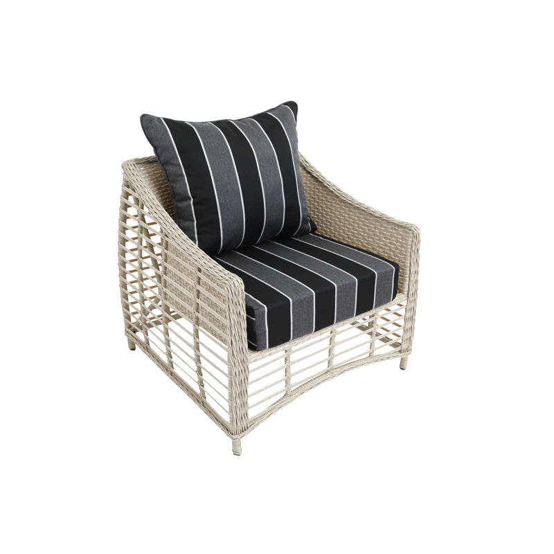 Coussin Sunbrella, Noir/gris