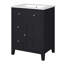 Meuble-lavabo 24 po avec lavabo en céramique 24 po, 2 tiroirs et 1 porte-388937216
