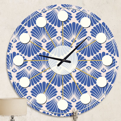 Retro Blue Waves - Mid-Century Modern wall clock
