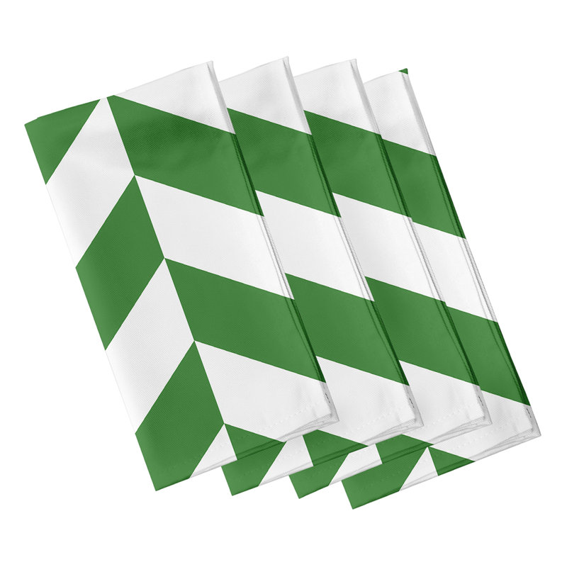 Lakyia Polyester Chevron Square Napkin, Green