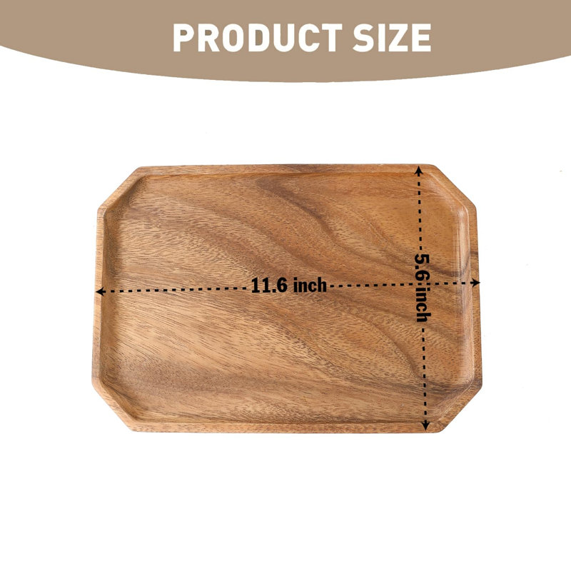 Plateau en noyer Millah Pines Conah, H 0,8 po x L 11,9 po x l 7,9 po