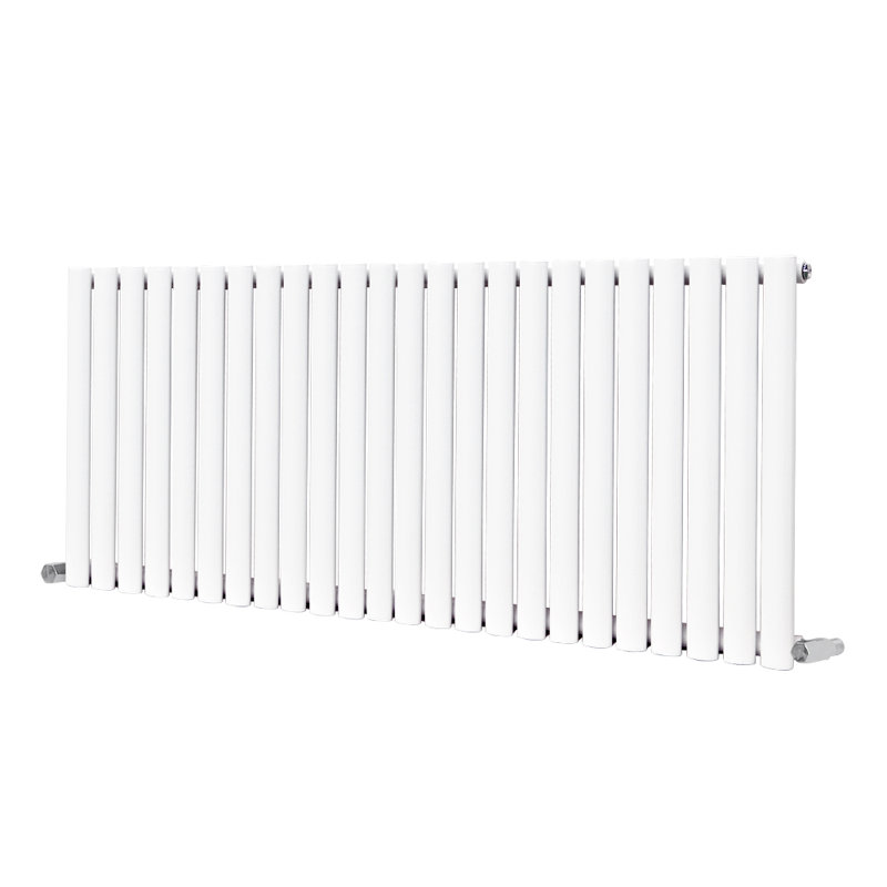 Shirly Horizontal Oval Panel Radiators, Gloss White, 60cm H x 141.6cm W, 1