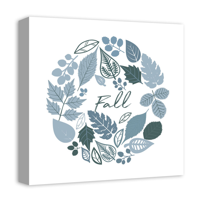 «Blues Fall Wreath», impression sur toile tendue, H 16 po x l 16 po x P 1,25 po