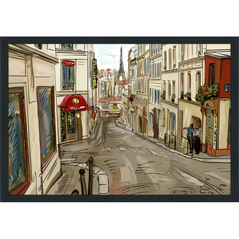 "soirée à paris" , impression encadrée, H 35,5 po x l 51,5 po x P 0,75 po