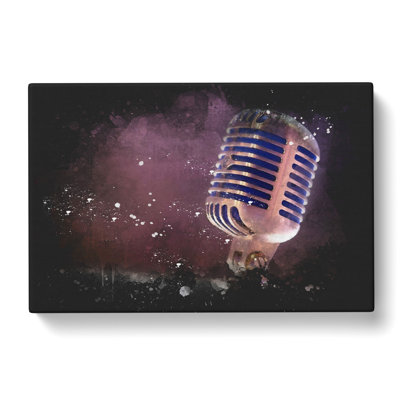 Steel Vocal Microphone - Wrapped Canvas Print