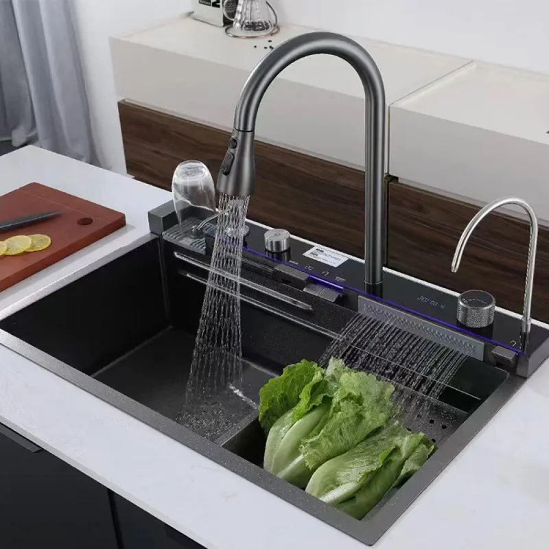 29.5'' L Drop-In Single Bowl Stainless Steel Kitchen Sink, Black