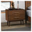Ensemble de chambre double 3 pièces à finition noyer avec lit tapissier Boucle et deux tables de chevet