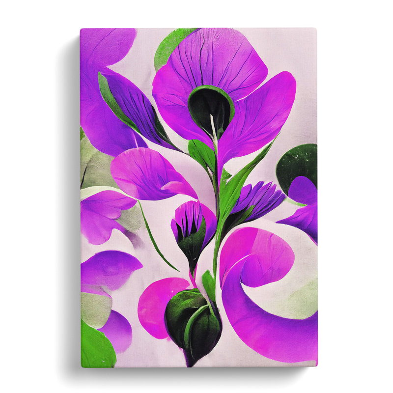 Floral Abstract Art No.1 - Wrapped Canvas, 50cm H x 35cm W x 3cm D