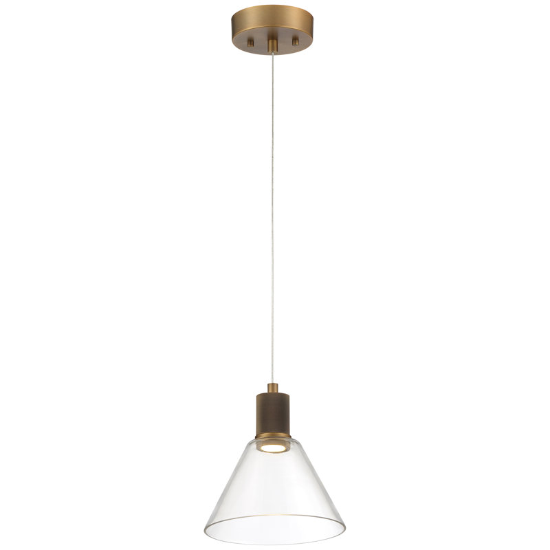 Tonika 1 - Light LED Single Pendant, Antique Brushed Brass