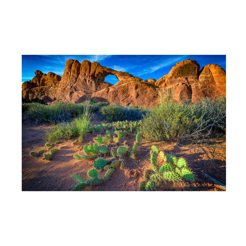 Art mural sur toile tendue - Art mural Rick Berk «Skyline Arch at Sunset» pour le salon, la chambre à coucher ou le bureau - 30 x 47