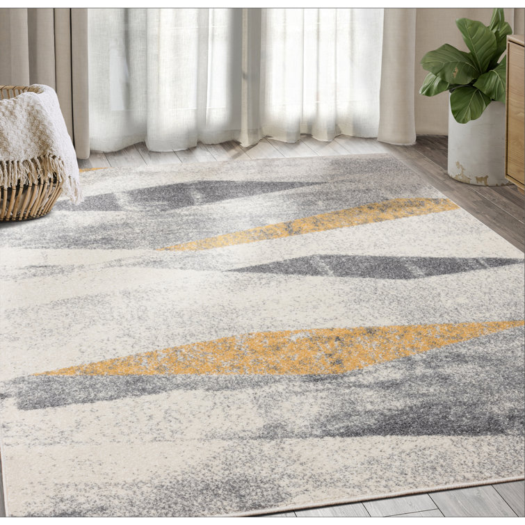 Tapis gris / beige / jaune Braziel