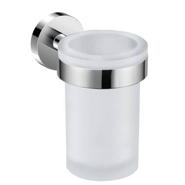Smedbo AK343 Air Holder with Frosted Glass Tumbler - Polished Chrome